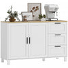 HOMCOM 47" Buffet Cabinet with Soft-Close Doors, Modern Sideboard, White