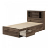 Yodi Mates Bed And Bookcase Headboard Set Natural Walnut - South Shore Twin Bed