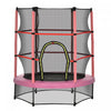Outsunny 55" Kids Trampoline with Enclosure Net Steel Frame Indoor Round Bouncer Rebounder Age 3 to 6 Years Old, Pink