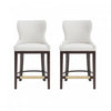 Blair Modern Wood Upholstered Counter Stool in White - Set of 2 Bar Stool