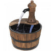 Outsunny Barrel Outdoor Water Garden Fountain With Electric Pump, Carbonized