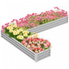 Outsunny L-shaped Raised Garden Bed, 82\" X 109\" X 12\" Galvanized Steel Planter Box With Multi-reinfo