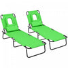 Outsunny 2pcs Adjustable Outdoor Lounge Chair, Garden Folding Chaise Lounge