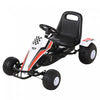 Aosom Pedal Go Kart Children Ride On Car Racing Style With Adjustable Seat, Plastic Wheels, Handbrak