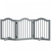 Pawhut Freestanding Pet Gate For Dogs 24\" Tall Foldable Dog Gates Indoor Wooden Barrier 3 Panels Wit