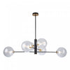 Aurelia Matte Black & Brass 6-Light Chandelier