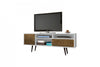 Manhattan Comfort Liberty 70.86\" Mid-Century Modern TV Stand with 4 Shelves & 1 Drawer - White & Rus