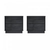 Horizon Modern 22\" Nightstand in Charcoal Gray (2-Drawer) - Set of 2