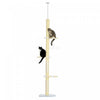 Pawhut Floor To Ceiling Cat Tree, 4-tier Cat Tower For Large Cats With Adjustable Height 87\"-102\", S