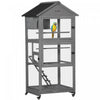 Pawhut 71\" Bird Cage Large Mobile Wooden Aviary For Canary Cockatiel With Wheel Perch Nest Ladder Sl