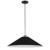 Dainolite Prudence 1 Light Pendant Aged Brass Finish Matte Black Shade Lamp