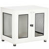 Pawhut Pet Crate End Table With Water-resistant Cushion, Double-door Dog Crate Furniture For Medium