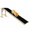 Pawhut Pet Ramp Bed Steps For Dogs Cats Non-slip Carpet Top Platform Pine Wood 74\"l X 16\"w X 25\"h Na