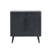Jodie Mid-Century Modern 31\" Fluted Accent Cabinet in Charcoal Gray