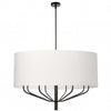 Dainolite Eleanor 8 Light Chandelier Matte Black White Shade Lamp