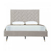 Crosby Modern Upholstered Velvet Queen Bed in Greige