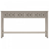 Michael Solid Wood Console Table For Entryway With Storage Drawers And Bottom Shelf - Grey