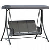 Outsunny 3 Person Outdoor Porch Swing Chair W/ Adjustable Canopy, Grey