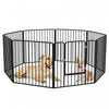 Pawhut Heavy Duty Dog Playpen, Steel Dog Pen With Door, Pet Exercise Fence, Outdoor Indoor Diy Desig