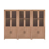 Jodie Mid-Century Modern 31\" Bookcase Cabinet in Maple (6-Shelf) - Set of 3