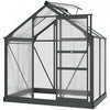 Outsunny 6' X 4' Clear Polycarbonate Greenhouse Walk-in Green House Garden Plants Grow Galvanized Ba