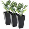 Outsunny 28\" Tall Outdoor Planter, Set Of 3 Large Taper Plastic Garden Flower Pots, Outdoor And Indo