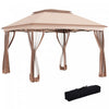 Outsunny 11' X 11' Pop Up Canopy, Outdoor Canopy Shelter Event Tent With 2-tier Soft Top, Removable