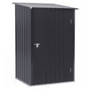 Outsunny 3.3' X 3.4' Lean-to Garden Storage Shed, Outdoor Galvanized Steel Tool House With Lockable