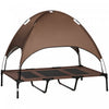 Pawhut Elevated Cooling Pet Bed Portable Raised Dog Cot With Canopy For Xl Sized Dogs, Indoor & Outd