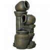 Outsunny 3-tier Outdoor Water Fountain With Adjustable Flow, Wine Jar Look