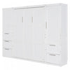 Angela Engineered Wood Murphy Wall Bed With Drawers And Shelves, Queen Size - White