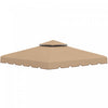Outsunny 9.8'x9.8' Double Roof Gazebo Replacement Canopy Top Cover, Khaki