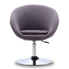 Manhattan Comfort Hopper Polished Chrome Twill Adjustable Height Accent Chair - Grey
