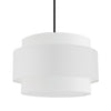Dainolite Priya 4 Light Pendant 22\" Dia Matte Black White Shade Lamp
