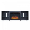 Brighton Modern 2-Piece Electric Fireplace in Black and Onyx