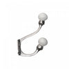 Iron Hook with Ceramic Ivory Knob Nickel - Set of 4 Hooks