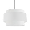 Dainolite Priya 4 Light Pendant 22\" Dia Polished Chrome White Shade Lamp