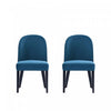Hillman Modern Wood Upholstered Dining Chair in Blue - Set of 2