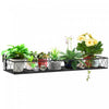 Outsunny 43'' X 12'' Hanging Flower Pot Stand Rack With Hooks, Metal Plant Pot Holder, Railing Shelf
