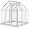 Outsunny 6' x 4' Polycarbonate Greenhouse, Walk-In Greenhouse with Sliding Door, Adjustable Window,