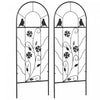 Outsunny Garden Trellis With Birds For Climbing Plants, 2 Pack, 39\" Tall