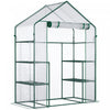 Outsunny 3-tier Mini Greenhouse, Walk-in Greenhouse, Garden Hot House With 4 Shelves, Roll-up Door A