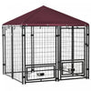 Pawhut Outdoor Dog Kennel, Welded Wire Steel Fence, Lockable Pet Playpen Crate, With Water-, Uv-resi