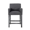 Lewis 26\" Seat Height Counter Stool With Upholstered Fabric And Solid Wood Legs - Charcoal