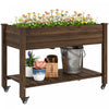 Outsunny Raised Garden Bed, Elevated Wooden Planter Box, Carbonized