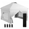 Outsunny 10' X 10' Outdoor Pop Up Canopy Tent With 4 Sidewalls, White