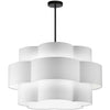 Dainolite Phlox 4 Light Chandelier Matte Black White Shade Lamp