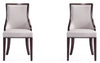 Manhattan Comfort Set of 2 Grand Faux Leather Dining Chairs - Light Grey