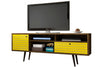 Manhattan Comfort Liberty 70.86\" Mid-Century Modern TV Stand with 4 Shelving Spaces & 1 Drawer - Rus