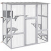 Pawhut Catio Outdoor Cat Enclosure, Wooden Outdoor Cat House Window Box With Weatherproof Roof, Brid